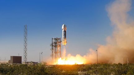 Projet de lancement d'une fus&eacute;e par Blue Origin, propri&eacute;t&eacute; d'Amazon, sur le site internet de l'entreprise.&nbsp; (BLUE ORIGIN.COM)