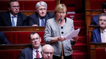 La députée communiste et ancienne ministre des sports Marie Georges Buffet, à l'Assemblée nationale. (THOMAS PADILLA / MAXPPP)