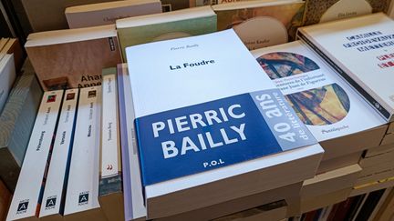 Le livre de Pierric Bailly, "La Foudre", photographié dans une librairie parisienne le 9 novembre 2023. (RICCARDO MILANI / HANS LUCAS / AFP)