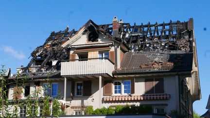 Uen maison détruite dans un incendie à Wattwill, en Suisse, le 19 septembre 2022. (Photo d'illustration). (MAXPPP)