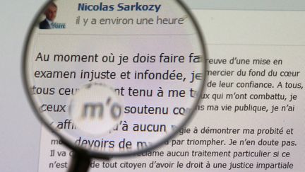 Capture d'&eacute;cran de la page Facebook de Nicolas Sarkozy, le 25 mars 2013. (LIONEL BONAVENTURE / AFP)