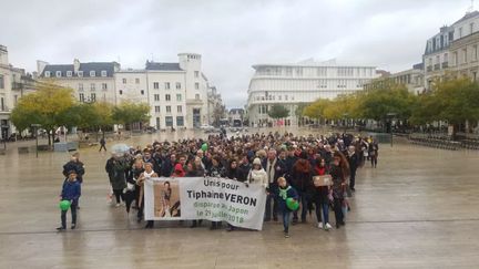 Samedi 10 novembre 2018, plus de 400 personnes ont défilé à Poitiers pour que Tiphaine Véron, disparue il y a quatre mois au Japon, ne soit pas oubliée. (MANON VAUTIER-CHOLLET/RADIO FRANCE)