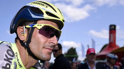 L'Italien Ivan Basso sur le Tour de France, le 9 juillet 2015, &agrave; Abbeville (Somme). (  MAXPPP)