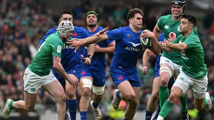 Damian Penaud face à l'Irlande lors du Tournoi des six nations 2023, le 1er février 2023. (PAUL ELLIS / AFP)