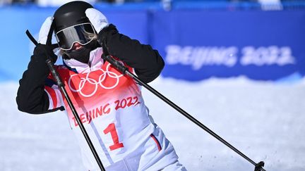 Tess Ledeux lors des qualifications du ski slopestyle des Jeux olympiques de Pékin, le 14 février 2022. (MARCO BERTORELLO / AFP)