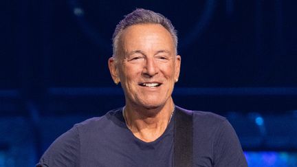 Le chanteur et musicien américain Bruce Springsteen, en concert avec son E Street Band, le 16 février 2023 à Austin (Texas, Etats-Unis). (RICK KERN / GETTY IMAGES NORTH AMERICA)