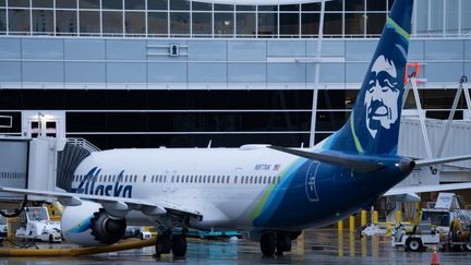 An Alaska Airlines Boeing 737 MAX 9 on January 6, 2024 at Seattle-Tacoma International Airport.  (STEPHEN BRASHEAR / GETTY IMAGES NORTH AMERICA / AFP)