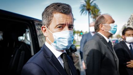 Le ministre de l'Intérieur, Gérald Darmanin, le 25 juillet 2020, à Nice. (ARIE BOTBOL / HANS LUCAS)