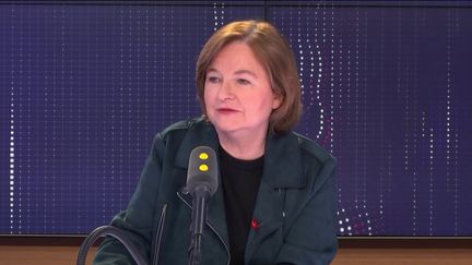 Nathalie Loiseau, tête de liste La République en marche pour les élections européennes, invité du "8h30 Cadet-Dély", vendredi 5 avril 2019.&nbsp; (FRANCEINFO / RADIOFRANCE)