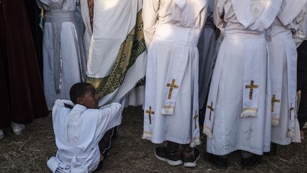 L'Eglise orthodoxe est la plus importante d'Ethiopie (63% de la population environ). Ici, la fête de Timkat, l'épiphanie éthiopienne, célébrée le 18 janvier 2019 à Addis Abeba. (EDUARDO SOTERAS / AFP)