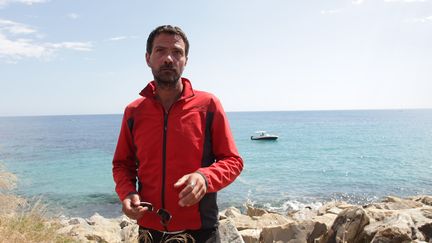 Jerome Kerviel entre Vintimille (Italie&deg; et Menton en France, le&nbsp;17 mai 2014a (COLLET GUILLAUME / SIPA)