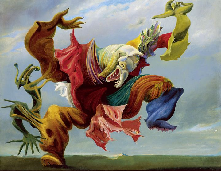 Max Ernst, "L&rsquo;Ange du foyer (Le triomphe du surr&eacute;alisme)", 1937. Huile sur toile, 114 &times; 146 cm. Collection priv&eacute;e. (2013, PROLITTERIS, ZURICH)