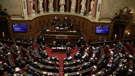 Le Sénat à Paris, le 15 décembre 2021. (QUENTIN DE GROEVE / HANS LUCAS / AFP)