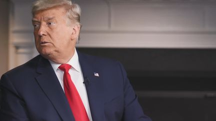 Donald Trump, lors d'une interview accordée à CBS, dans une vidéo publiée sur le compte Facebook du président américain le 22 octobre 2020. (DONALD J. TRUMP / FRANCEINFO)