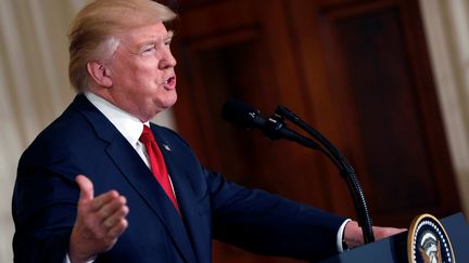 Le président américain Donald Trump à la Maison Blanche, à Washington, jeudi 20 avril 2017. (AARON BERNSTEIN /REUTERS)