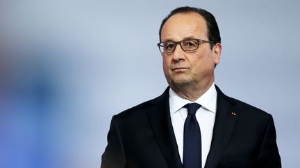 François Hollande, le 17 mai 2016 au Grand-Quevilly (Seine-Maritime). (CHARLY TRIBALLEAU / AFP)