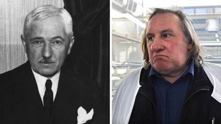 Jules Rimet et Gérard Depardieu qui tient son rôle. 
 (ANDREY SMIRNOV / AFP - STAFF / AFP )