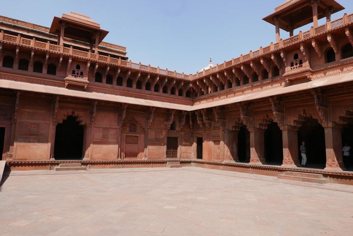 L'intérieur du Fort rouge à Delhi,&nbsp;forteresse d'architecture moghole, inscrit depuis 2007 sur la liste du patrimoine mondial de l'UNESCO. (Photo EMMANUEL LANGLOIS)