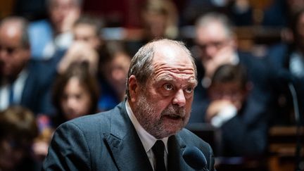 Le ministre de la Justice Eric Dupond-Moretti, le 2 novembre 2023 au Sénat, à Paris. (XOSE BOUZAS / HANS LUCAS / AFP)