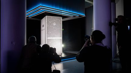 The presentation at Atos headquarters in Paris of the Bull Sequana HX3000 supercomputer, February 16, 2022. (ROMUALD MEIGNEUX / SIPA)