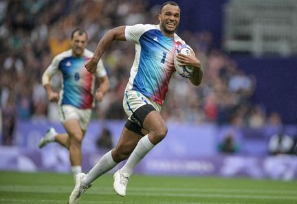 Varian Pasquet lors du match contre l'Afrique du Sud au Stade de France le 27 juillet 2024 (CARL DE SOUZA / AFP)