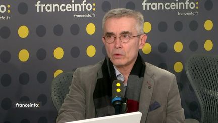 Le secrétaire général de Force ouvrière Yves Veyrier, invité sur franceinfo, le 16 janvier 2020. (FRANCEINFO / RADIO FRANCE)