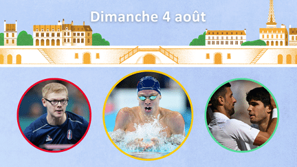 Programme des JO 2024 : 100 mètres hommes, choc Djokovic-Alcaraz, Marchand encore en or ? Les rendez-vous olympiques du 4 août