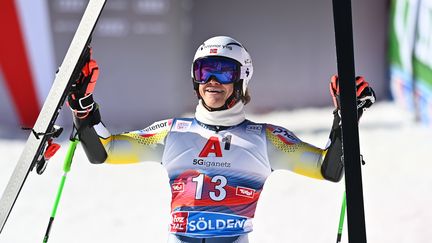 Lucas Braathen à Sölden. (JOE KLAMAR / AFP)