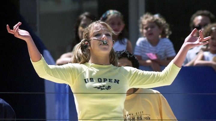 Britney Spears en concert à l'US Open, à New York, le 28 août 1999. (AFP)