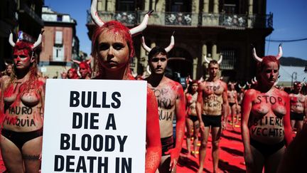 Espagne : manifestation contre la San Fermin de Pampelune