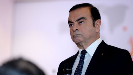 Le PDG de l'Alliance Renault-Nissan,&nbsp;Carlos Ghosn, en février 2017, à Boulogne-Billancourt. (ERIC PIERMONT / AFP)