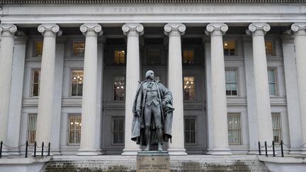 Le bâtiment du Trésor américain, à Washington (Etats-Unis), le 19 janvier 2023. (SAUL LOEB / AFP)