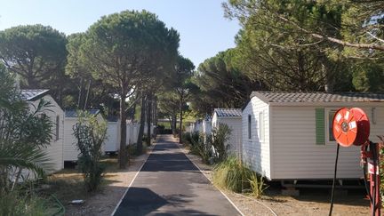 Alors qu'à partir d'avril, les touristes commencent à peupler les stations balnéaires, celles-ci restent désespérement vides cette année, comme ce camping de la Grande-Motte (Hérault), mardi 14 avril 2020.&nbsp; (ÉRIC AUDRA / FRANCEINFO)