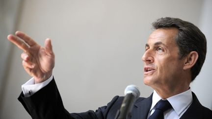 Nicolas Sarkozy à Chambéry le 22 avril 2010 (AFP - LIONEL BONAVENTURE)