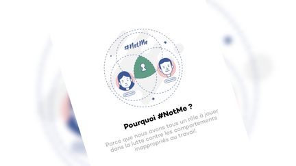 L'application #NotMe permet aux salariés de dénoncer des faits de harcèlement au travail. (CAPTURE D'ÉCRAN APPLICATION)