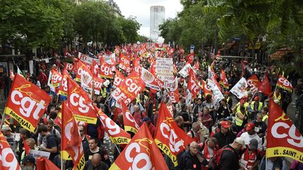 Une démonstration contre le projet de loi Travail à Paris, le 14 juin 2016. (DOMINIQUE FAGET / AFP)