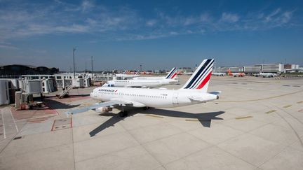 Un avion Air France sur le tarmac de l'aéroport de Roissy-Charles-de-Gaulle, le 28 avril 2021. (SANDRINE MARTY / HANS LUCAS / AFP)