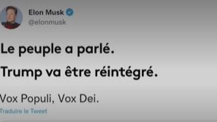 VRAI OU FAKE : le retour de Donald Trump sur Twitter est-il une décision démocratique ? (France info)