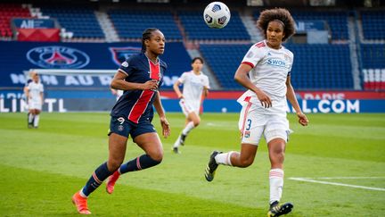 Marie antoinette Katoto et Wendie Renard se retrouveront dimanche sur le terrain pour une place en demi-finale de Ligue des champions. (MELANIE LAURENT / A2M SPORT CONSULTING)