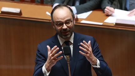 Edouard Philippe lors d'une séance de questions au gouvernement à l'Assemblée nationale le 6 mars 2018. (JACQUES DEMARTHON / AFP)