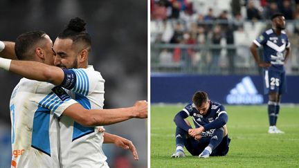 L'Olympique de Marseille lutte pour la Ligue des champions, quand les Girondins de Bordeaux tentent de survivre dans l'élite. (ROMAIN PERROCHEAU / AFP - CHRISTOPHE SIMON / AFP)