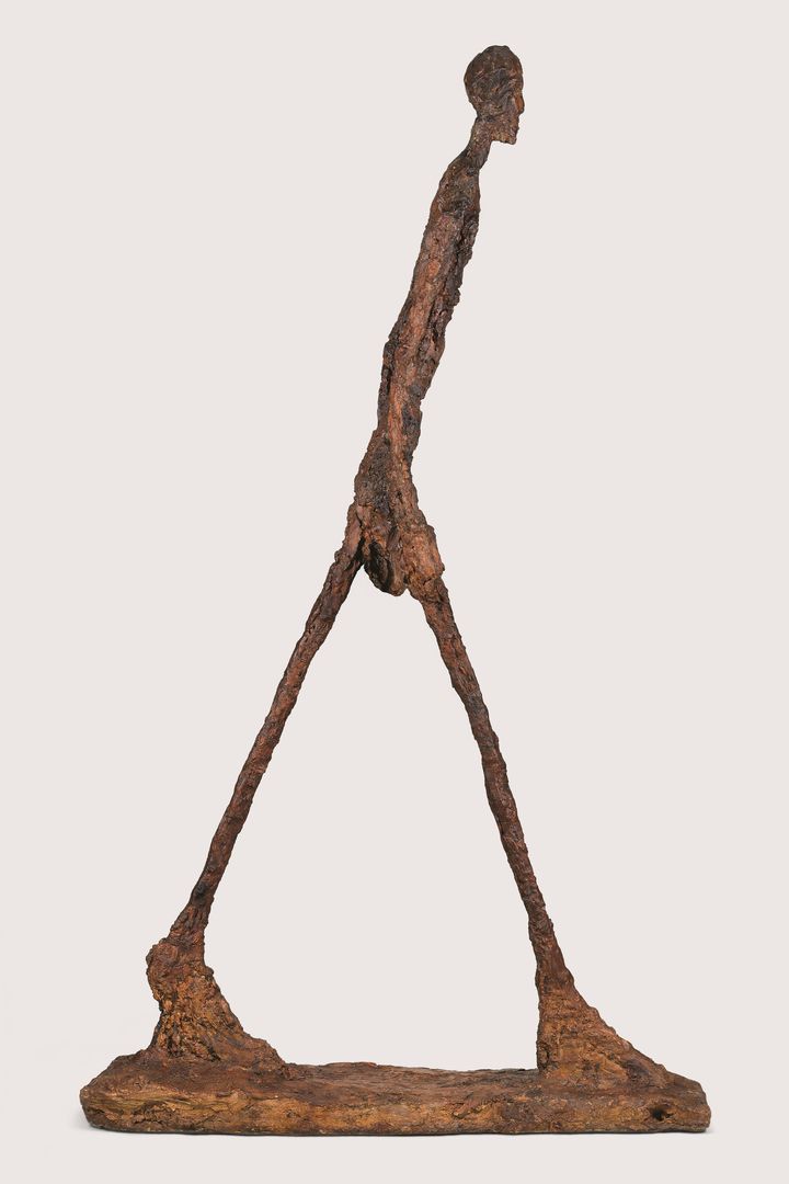 Alberto Giacometti, Homme qui marche II, 1960, Plâtre, 188,5 x 29,1 x 111,2 cm, Fondation Giacometti, Paris (© Succession Giacometti, 2019, ProLitteris Zurich)