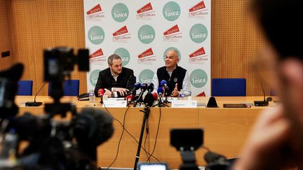 Le président des Jeunes agriculteurs et de la FNSEA, à Paris, le 13 février 2024. (GEOFFROY VAN DER HASSELT / AFP)