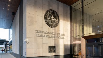 La cour de justice du compté de Travis à Austin aux Texas (Etats-Unis), le 7 décembre 2023. (SUZANNE CORDEIRO / AFP)