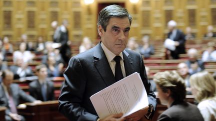 Le Premier ministre, Fran&ccedil;ois Fillon, au S&eacute;nat, &agrave; Paris, le 8 d&eacute;cembre 2011. (BERTRAND GUAY / AFP)