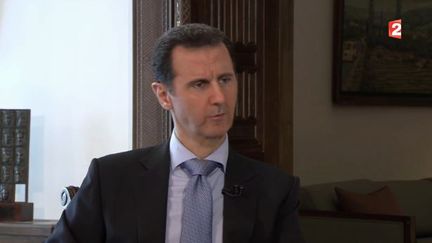 Le pr&eacute;sident syrien Bachar Al-Assad lors de son interview diffus&eacute;e sur France 2, le 20 avril 2015. ( FRANCE 2)