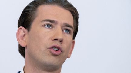 Le chancelier autrichien Sebastian Kurz lors d'une conférence de presse à Vienne (Autriche),&nbsp;le 8 septembre 2021. (JOE KLAMAR / AFP)