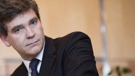 Le ministre du Redressement productif, Arnaud Montebourg, lors d'une conf&eacute;rence de presse &agrave; Paris, le 5 f&eacute;vrier 2013. (MAXPPP)