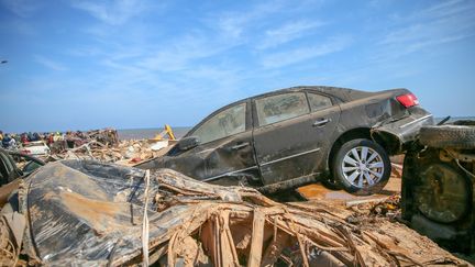 The town of Derna, Libya, was devastated by floods caused by Storm Daniel which ravaged the region on September 17, 2023. (HALIL FIDAN / ANADOLU AGENCY / AFP)