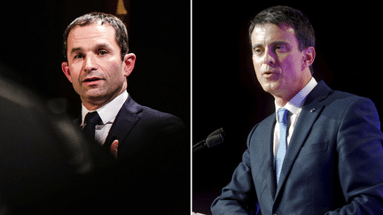 Les deux finalistes de la primaire de la gauche pour la présidentielle de 2017, Benoît Hamon et Manuel Valls.&nbsp; (AFP)